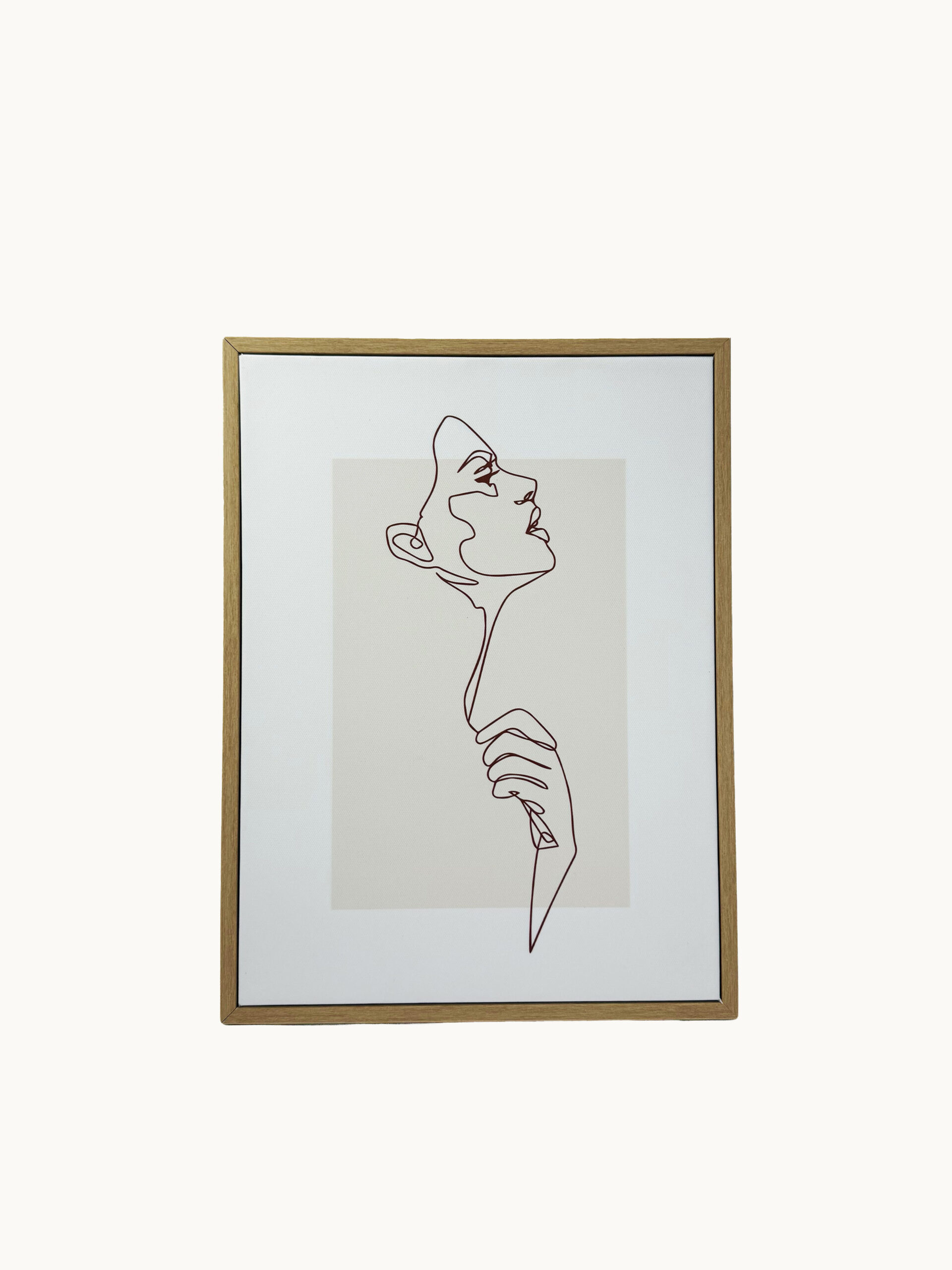CUADRO DECORATIVO EN LIENZO - SILUETA DE ROSTRO MINIMALISTA MUJER 30X40 CM