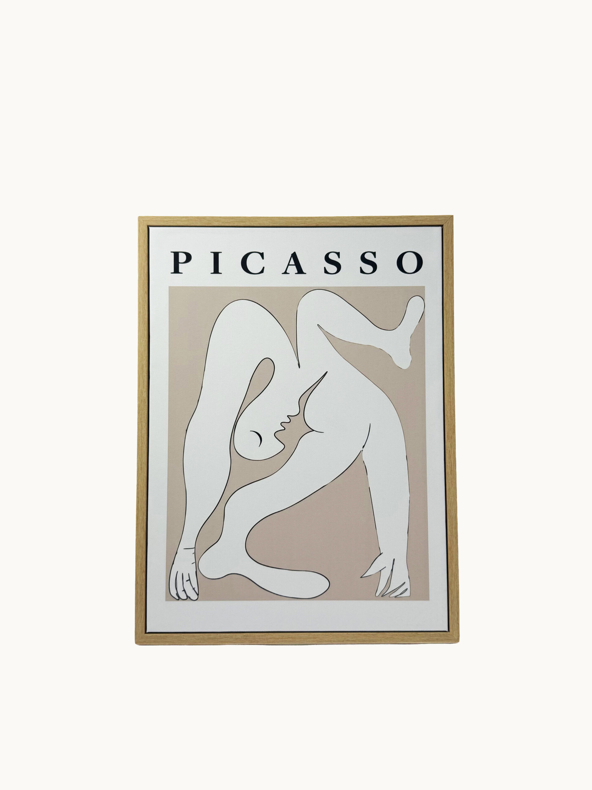 CUADRO DECORATIVO EN LIENZO - ESTILO PABLO PICASSO ABSTRACTO BEIGE 30X40 CM