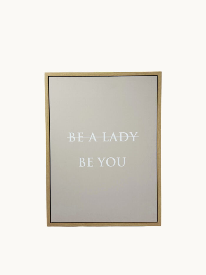CUADRO DECORATIVO EN LIENZO - TIPOGRAFÍA FRASE MOTIVACIONAL BE YOU 30X40 CM
