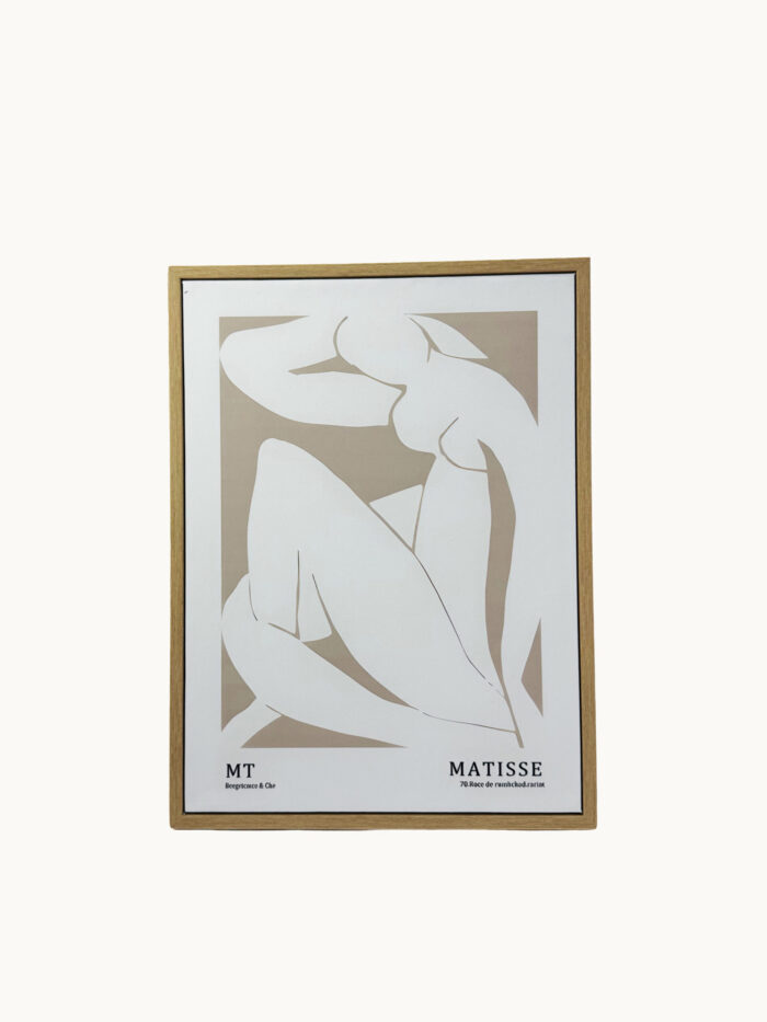 CUADRO DECORATIVO EN LIENZO - ESTILO HENRI MATISSE DESNUDO ARTÍSTICO BEIGE 30X40 CM