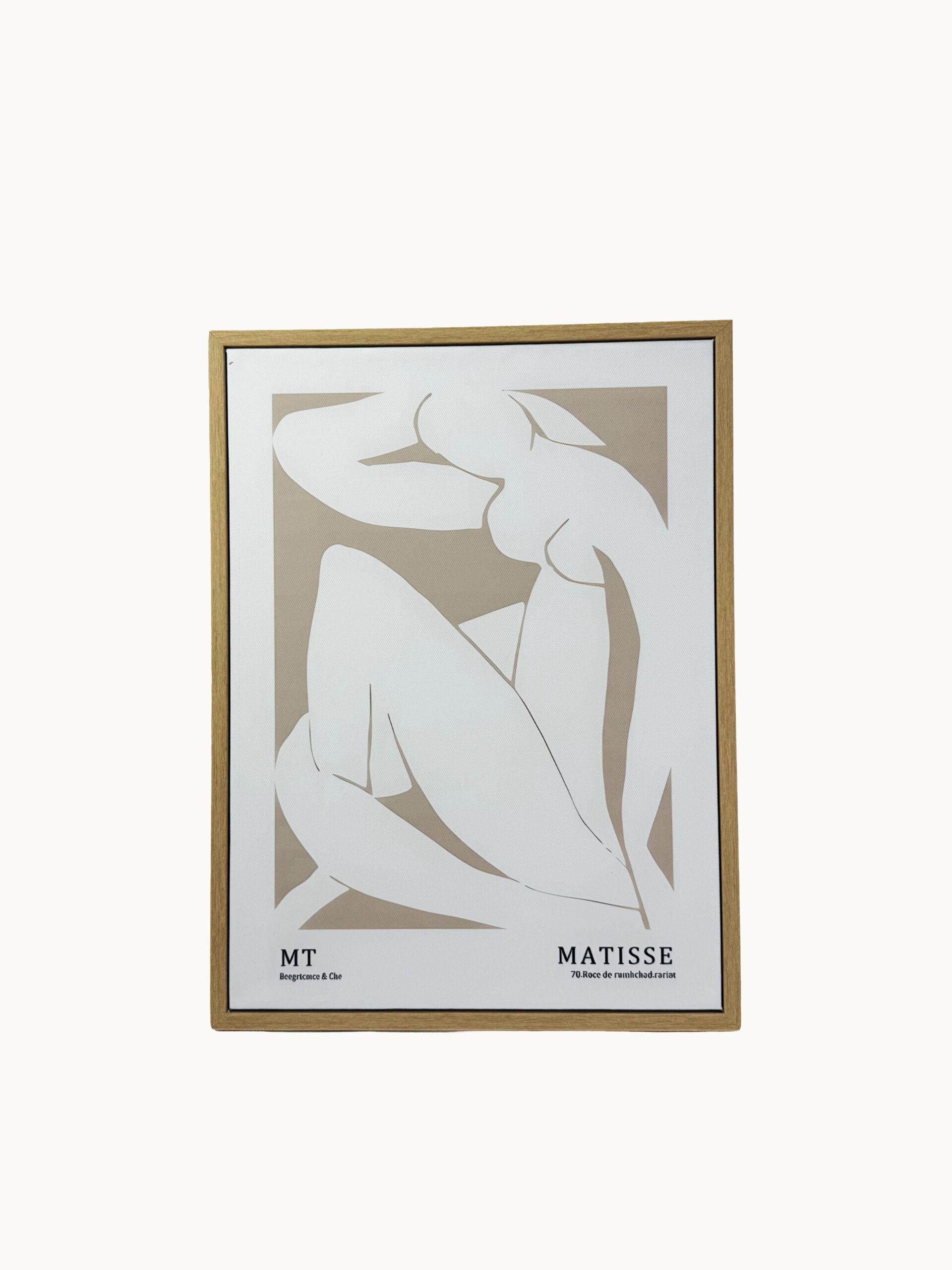 CUADRO DECORATIVO EN LIENZO - ESTILO HENRI MATISSE DESNUDO ARTÍSTICO BEIGE 30X40 CM