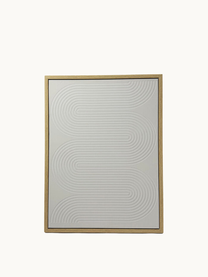CUADRO DECORATIVO EN LIENZO - TEXTURA DE LÍNEAS CURVAS INFINITAS GRIS 30X40 CM
