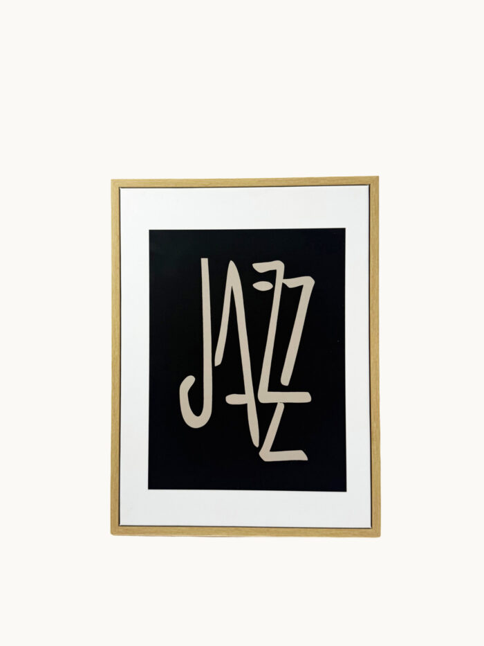 CUADRO DECORATIVO EN LIENZO - TIPOGRAFÍA PALABRA JAZZ ARTE ABSTRACTO 30X40 CM