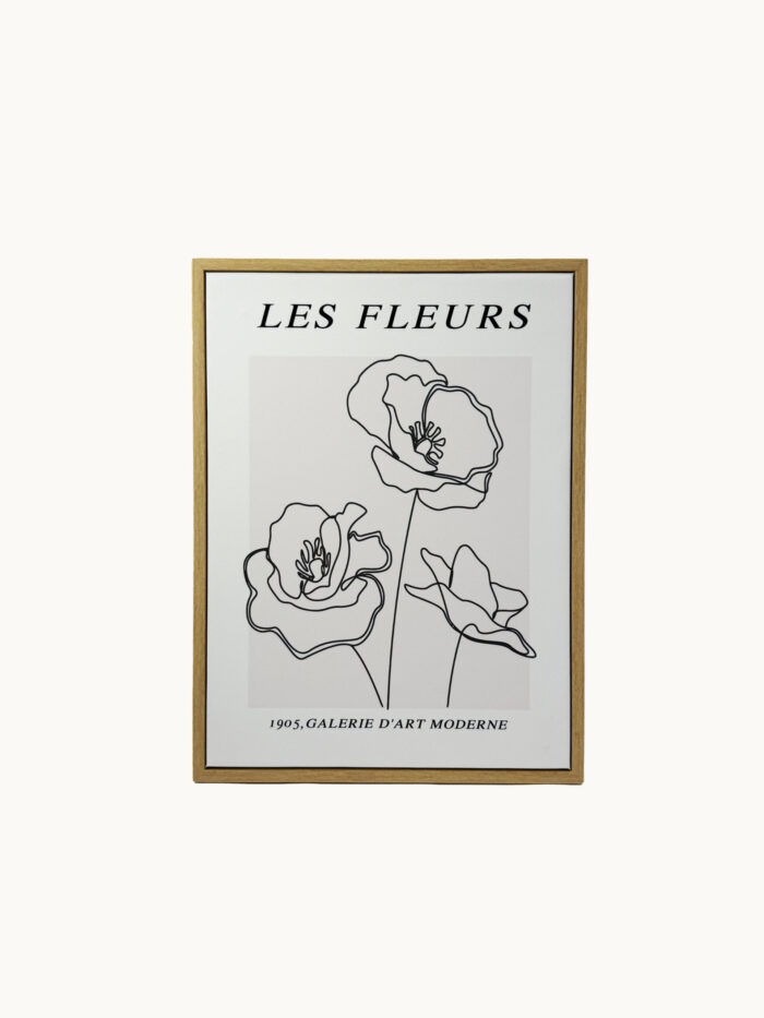 CUADRO DECORATIVO EN LIENZO - POSTER RETRO LES FLEURS GALERIE D ART 30X40 CM