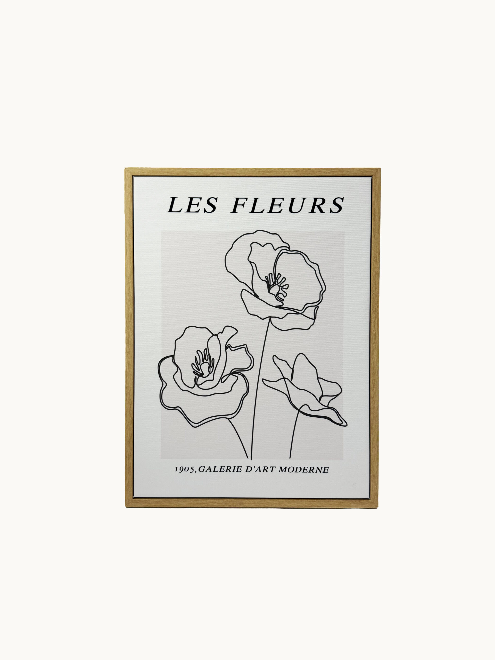 CUADRO DECORATIVO EN LIENZO - POSTER RETRO LES FLEURS GALERIE D ART 30X40 CM
