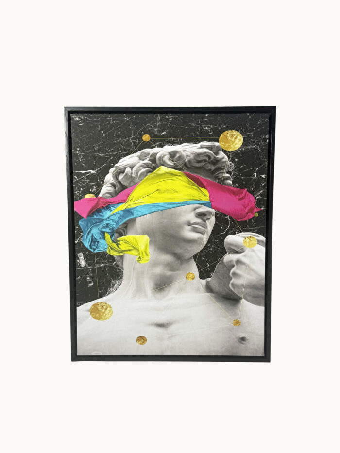 CUADRO DECORATIVO EN LIENZO - ESTATUA DE DAVID ESTILO POP ART 40X50 CM