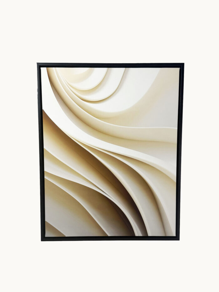 CUADRO DECORATIVO EN LIENZO ONDAS BEIGE Y CREMA ESTILO NÓRDICO 40X50 CM