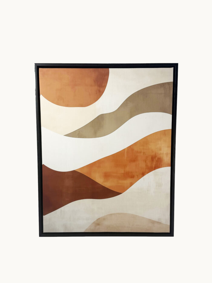 CUADRO DECORATIVO ABSTRACTO EN LIENZO -TERRACOTA Y CAFÉ BOHO 40X50 CM