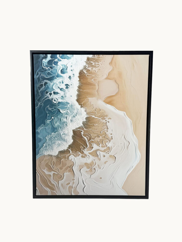 CUADRO DECORATIVO EN LIENZO - PLAYA Y MAR CON OLAS 40X50 CM