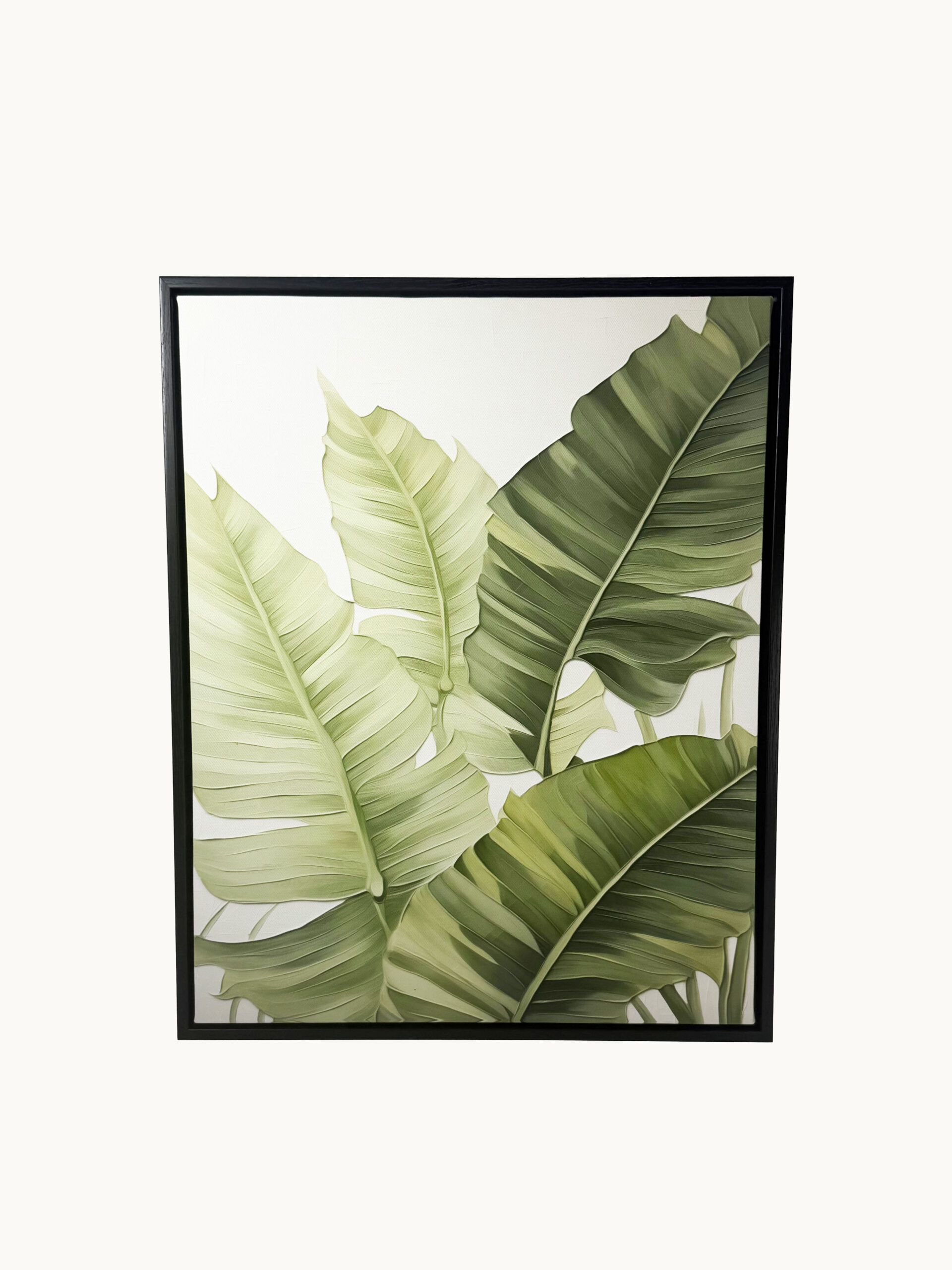 CUADRO DECORATIVO EN LIENZO - TROPICAL HOJAS DE BANANO VERDES 40X50 CM