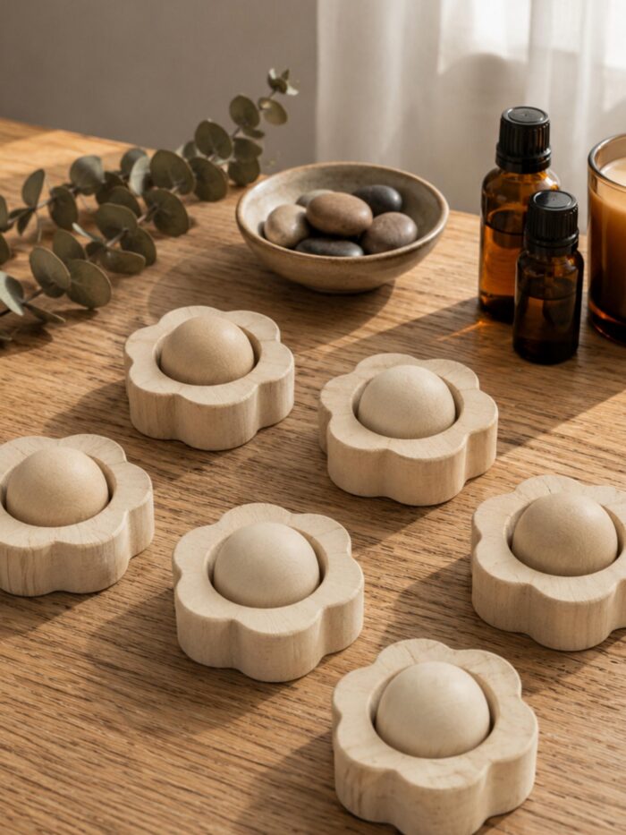 DIFUSOR DE AROMA DE MADERA PARA AROMATERAPIA - MADERA CLARA FLOR