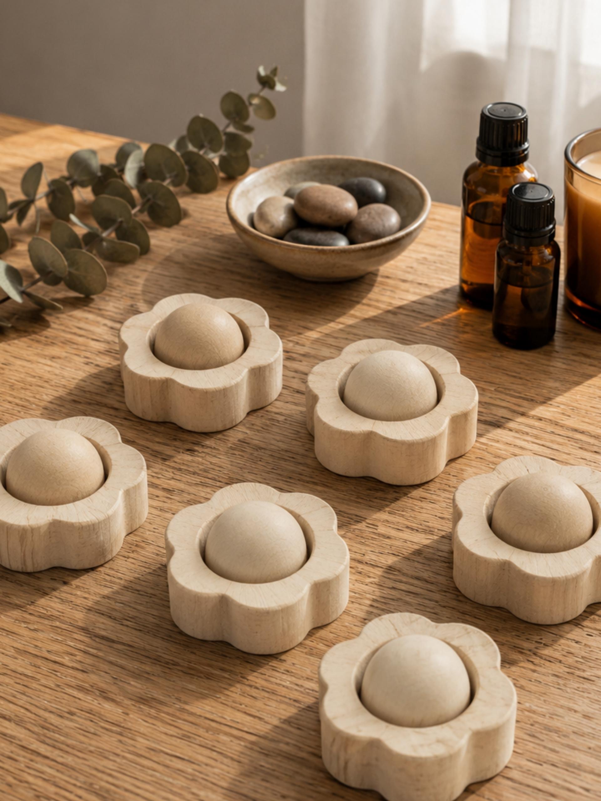 DIFUSOR DE AROMA DE MADERA PARA AROMATERAPIA - MADERA CLARA FLOR