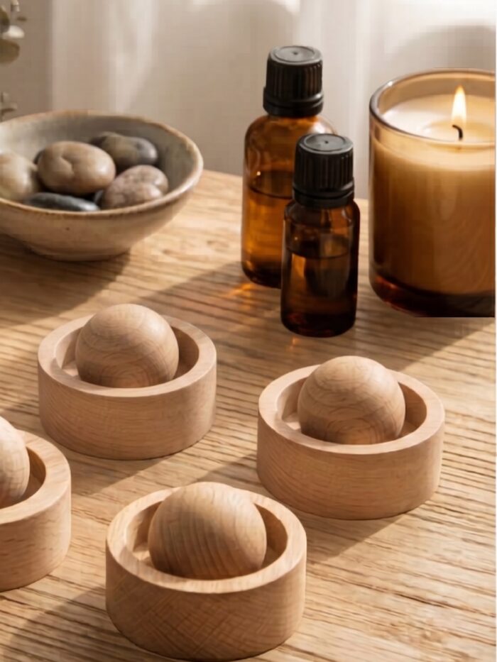 DIFUSOR DE AROMA DE MADERA PARA AROMATERAPIA - MADERA CLARA REDONDO