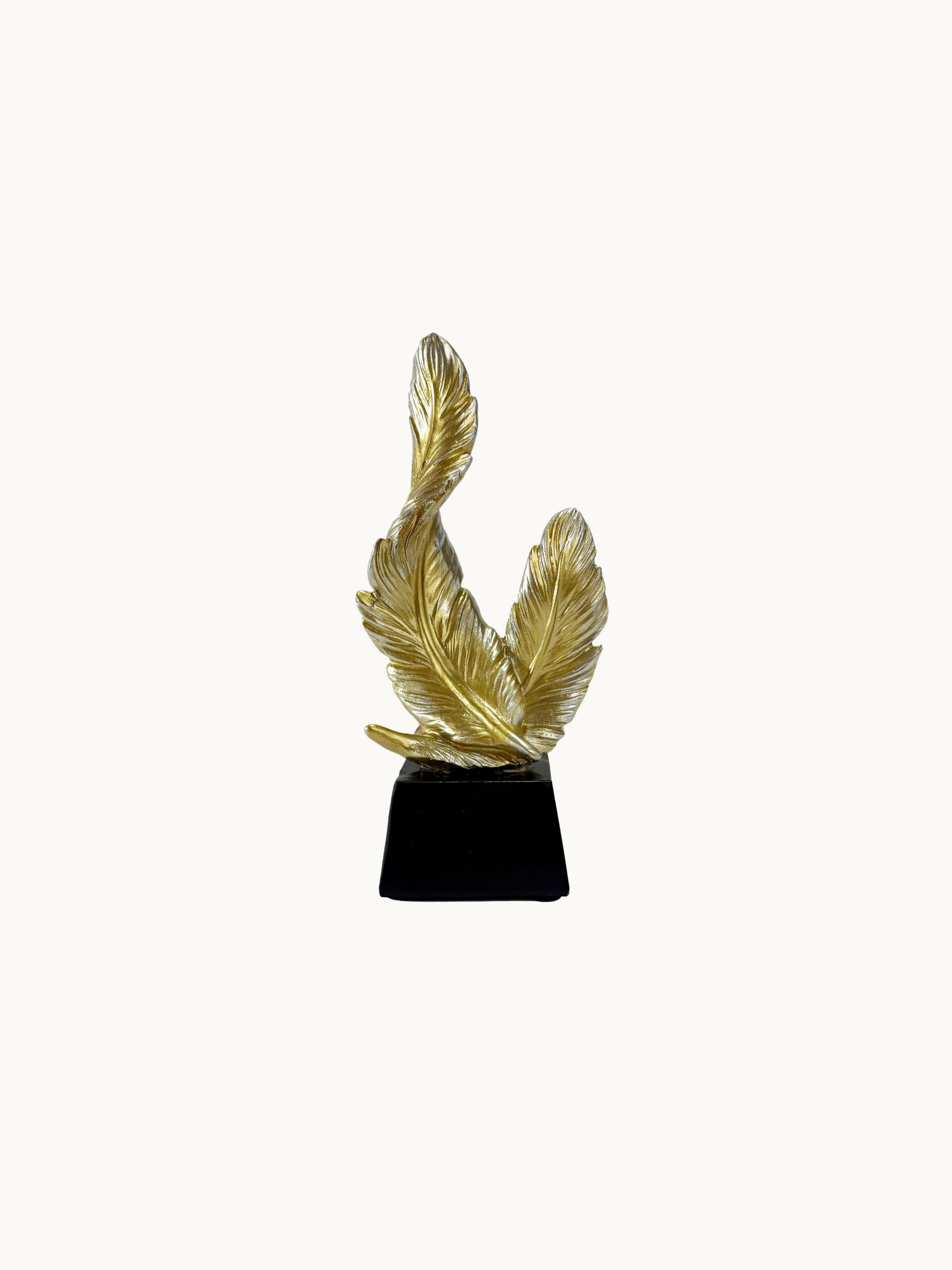 FIGURA DECORATIVA DE PLUMAS DORADAS - Image 3
