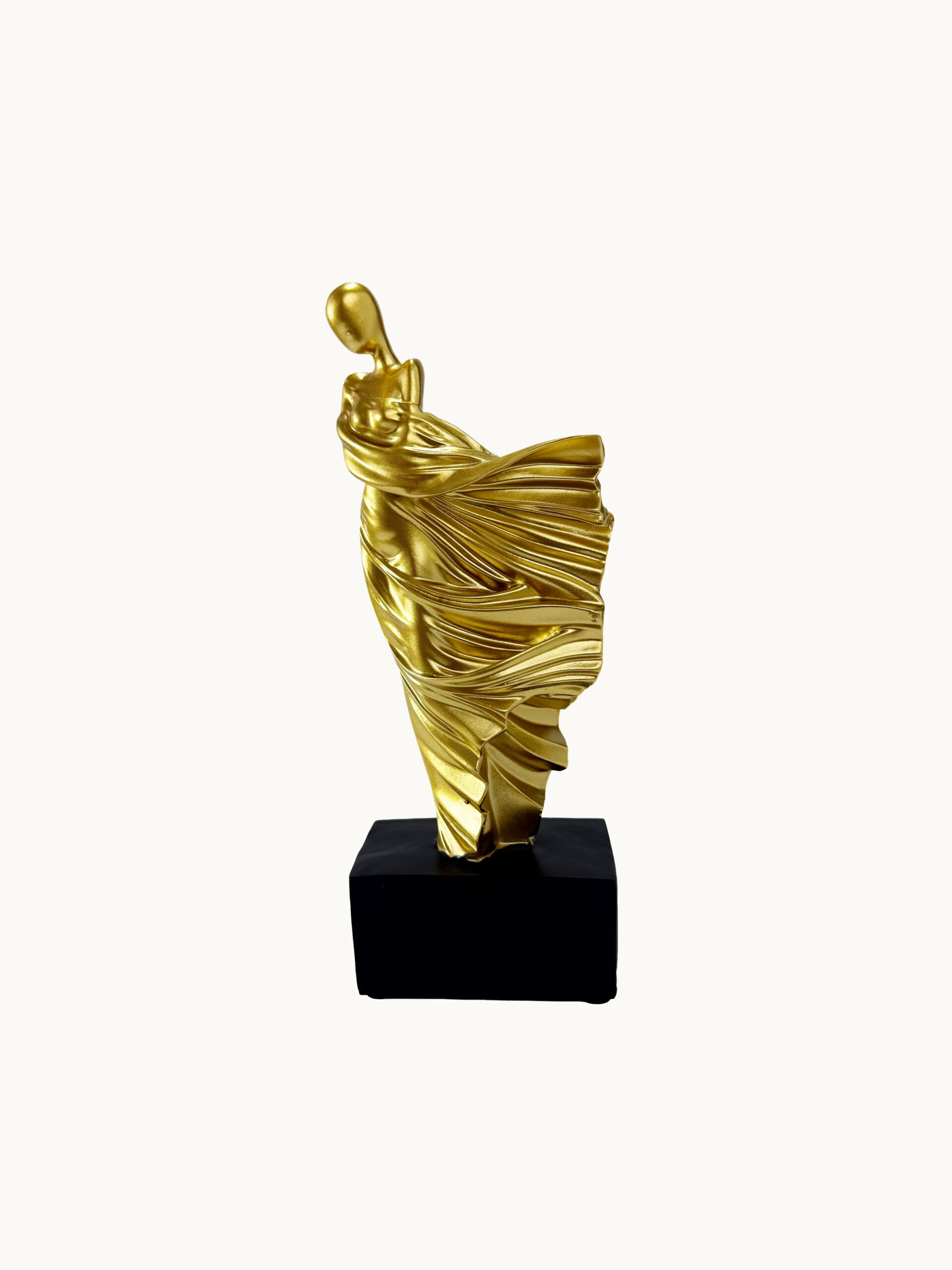 FIGURA DECORATIVA ESCULTURAL DORADA - Image 3