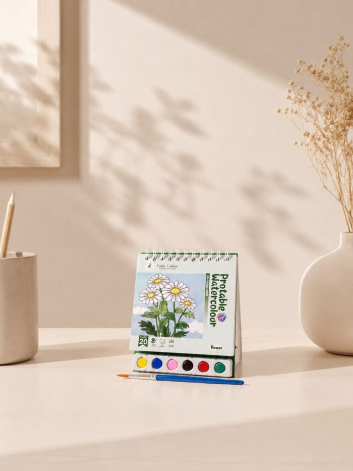 LIBRO DE ACUARELA PORTÁTIL SEMIPROFESIONAL – TEMA FLORES