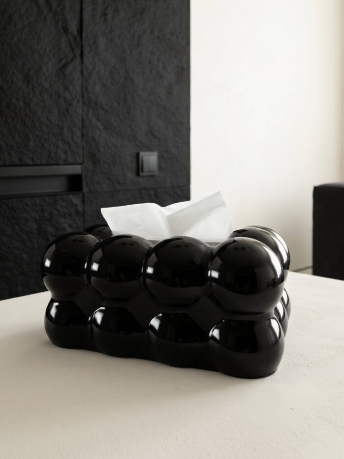 PORTA PAÑUELOS DECORATIVO NEGRO
