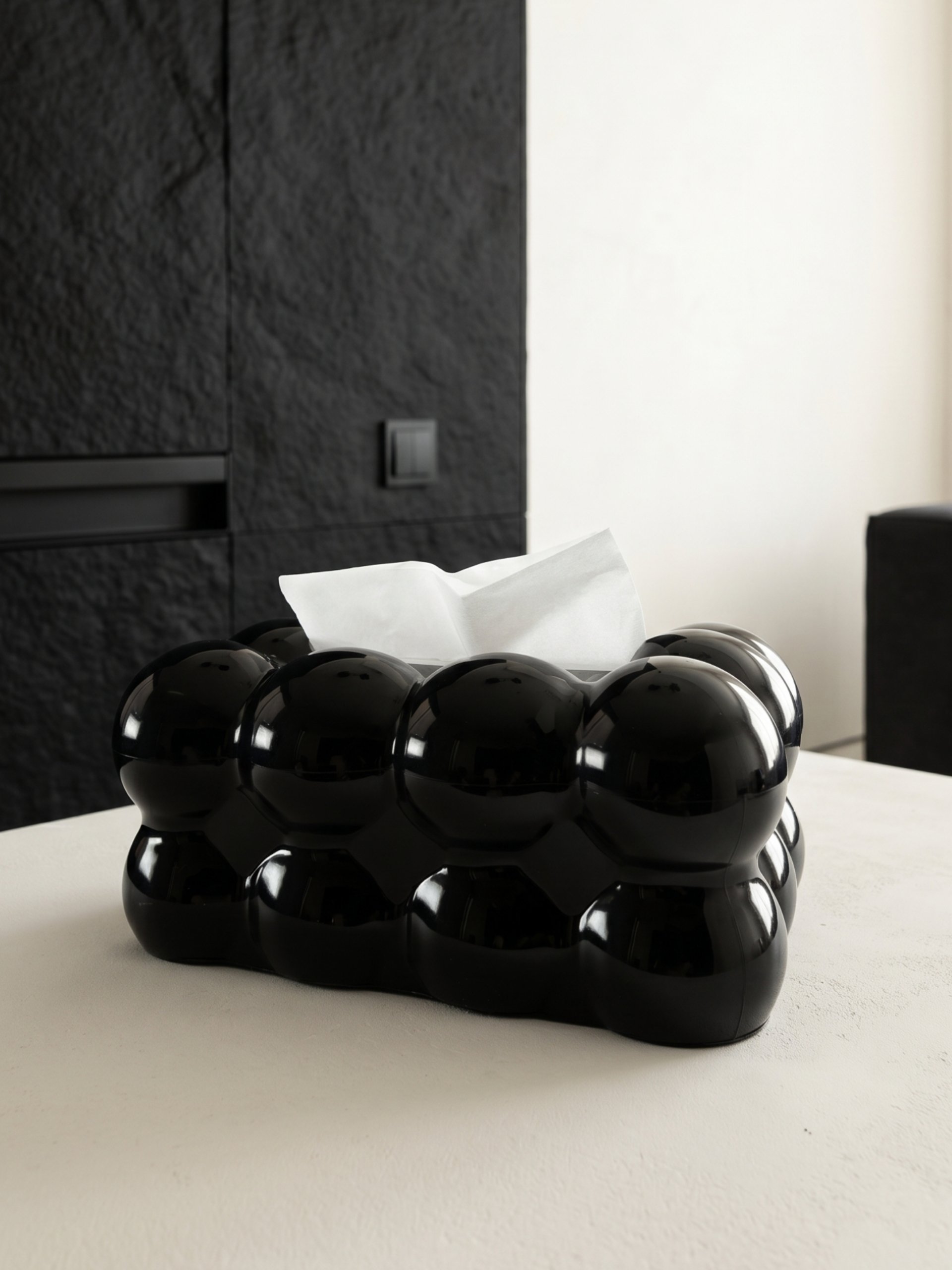 PORTA PAÑUELOS DECORATIVO NEGRO