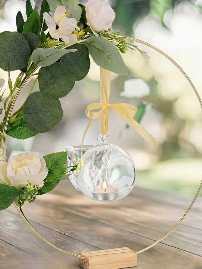 BASE DECORATIVA PARA CENTROS DE MESA CON ARO METÁLICO