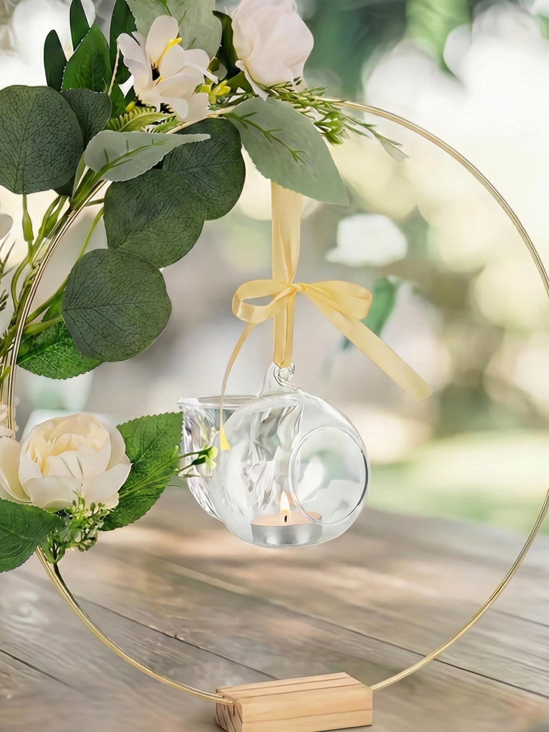 BASE DECORATIVA PARA CENTROS DE MESA CON ARO METÁLICO