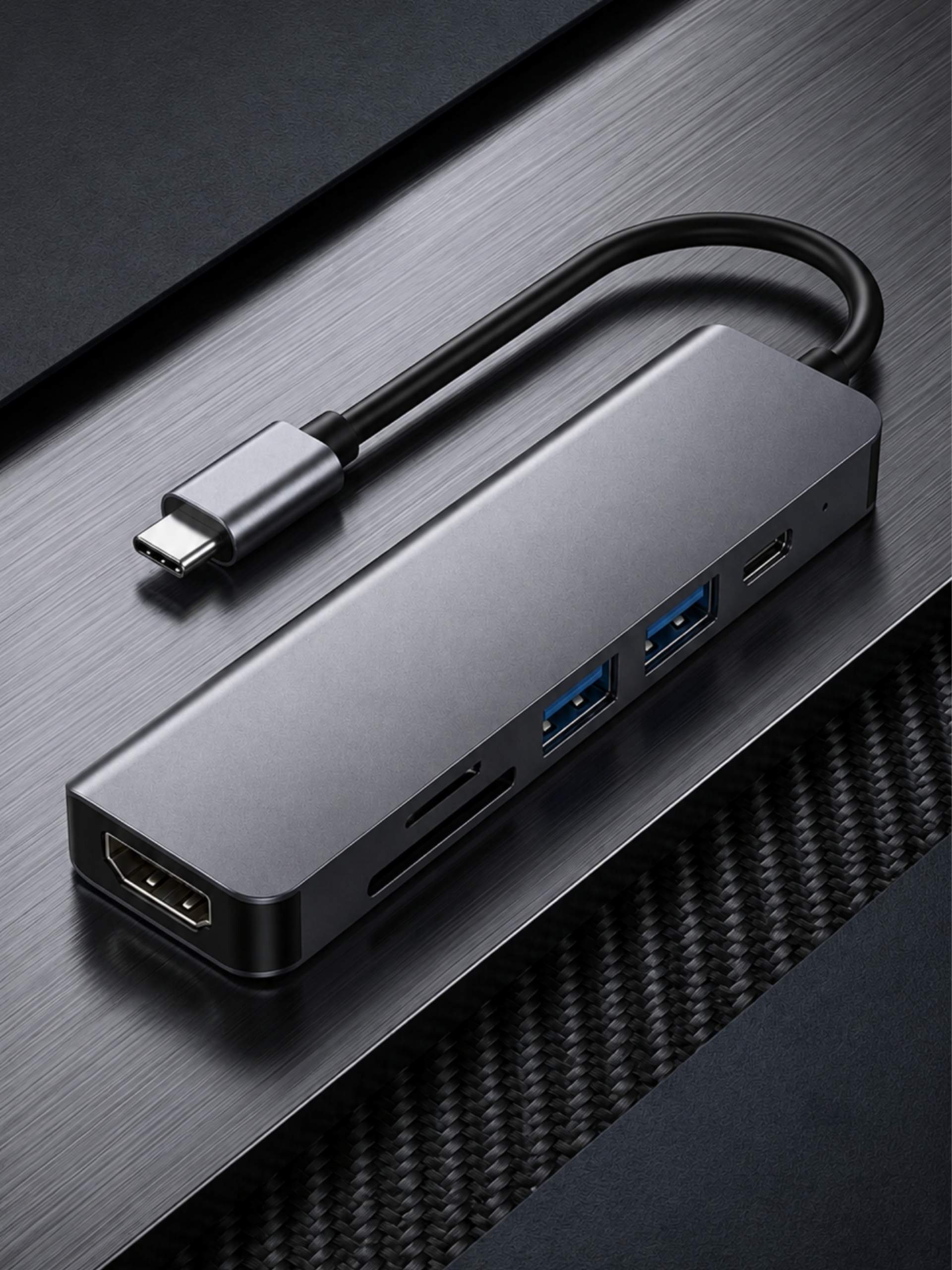 HUB USB-C MULTIPUERTOS 6 EN 1 CON HDMI 4K