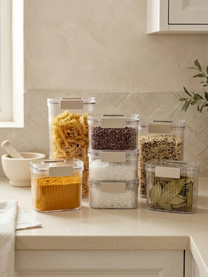 SET DE RECIPIENTES HERMÉTICOS ORGANIZADORES PARA COCINA 7 PIEZAS